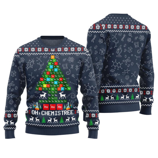 Festive Chemistree Funny Christmas Sweaters Navy