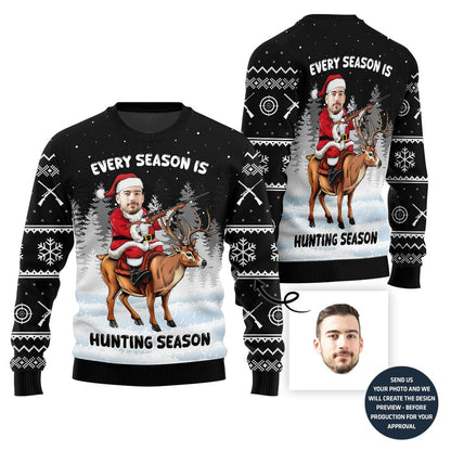 Festive Custom Hunting Ugly Christmas Sweater For Men
