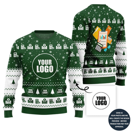 Festive Custom Logo Accounting Ugly Christmas Sweater