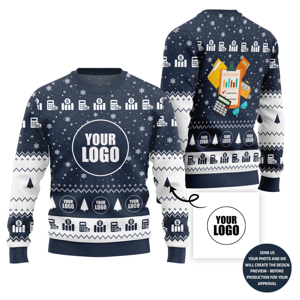 Festive Custom Logo Accounting Ugly Christmas Sweater