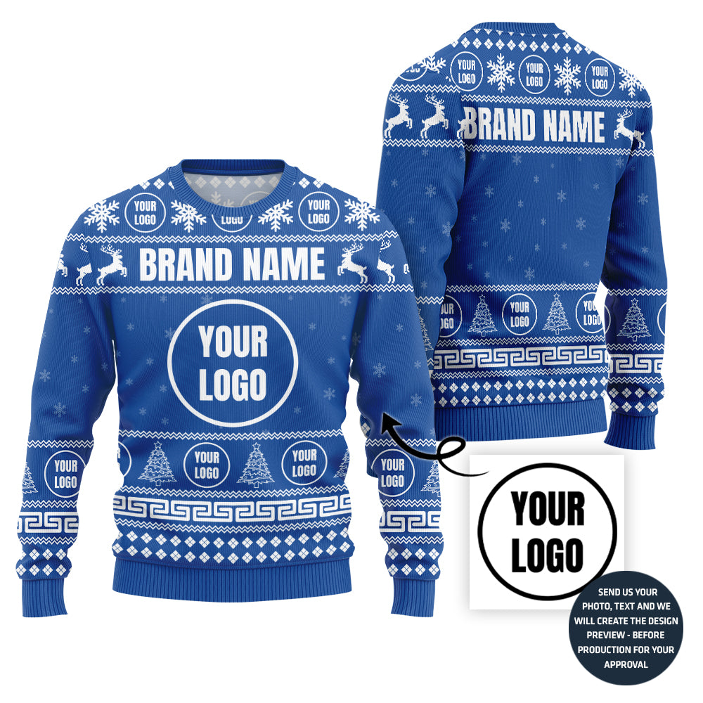 Festive Custom Logo For Team Ugly Sweater