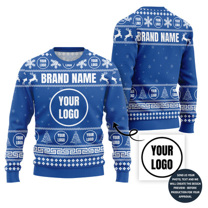 Festive Custom Logo For Team Ugly Sweater