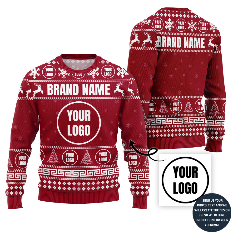 Festive Custom Logo For Team Ugly Sweater