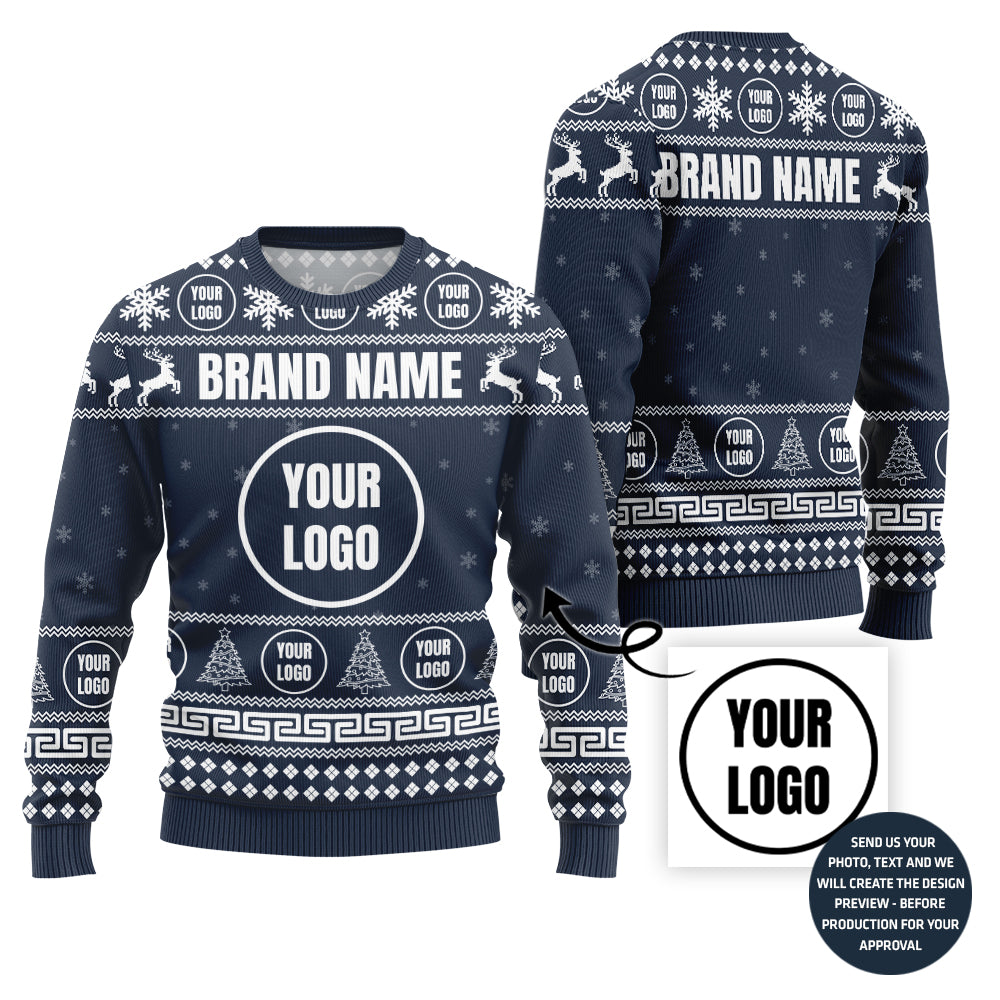 Festive Custom Logo For Team Ugly Sweater