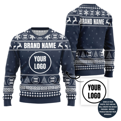 Festive Custom Logo For Team Ugly Sweater