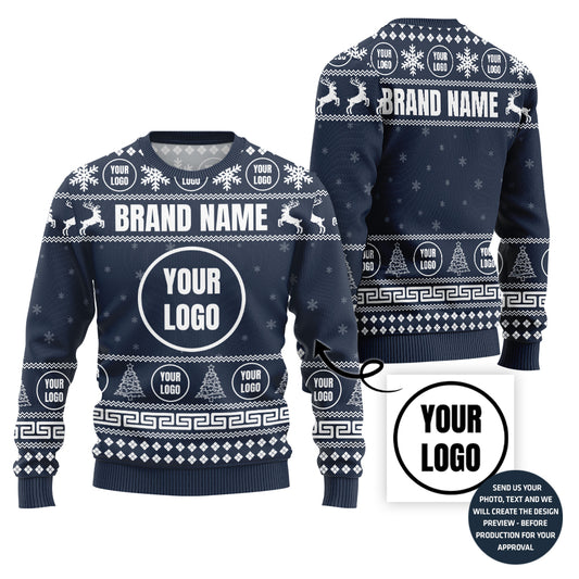 Festive Custom Logo For Team Ugly Sweater