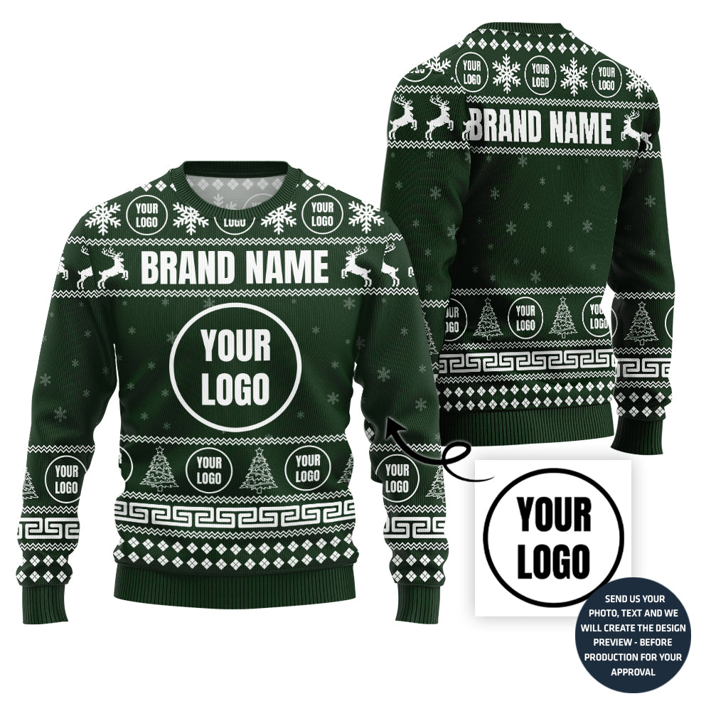 Festive Custom Logo For Team Ugly Sweater