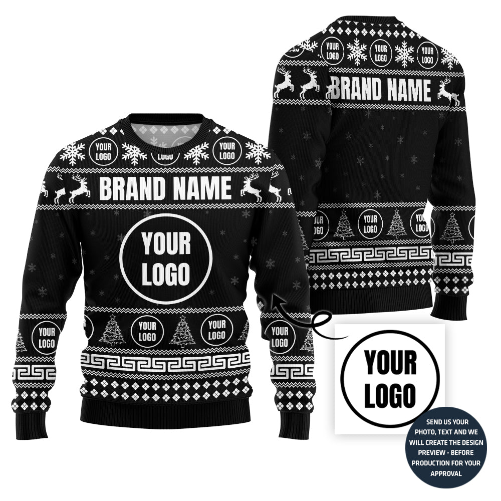 Festive Custom Logo For Team Ugly Sweater