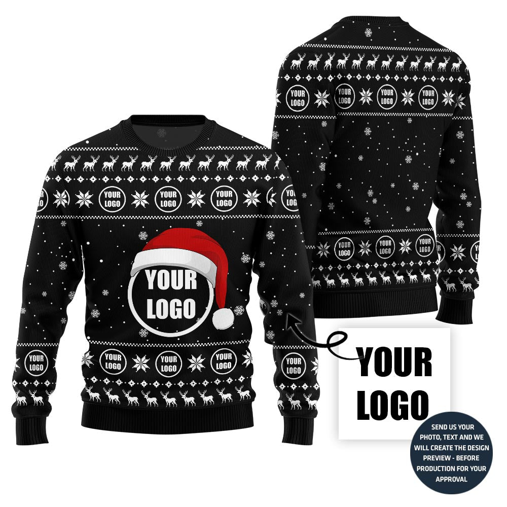 Festive Custom Logo Ugly Christmas Sweater For Company