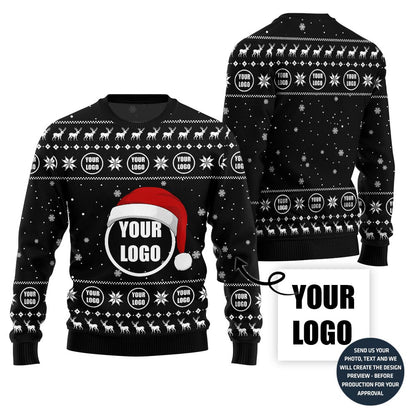 Festive Custom Logo Ugly Christmas Sweater For Company
