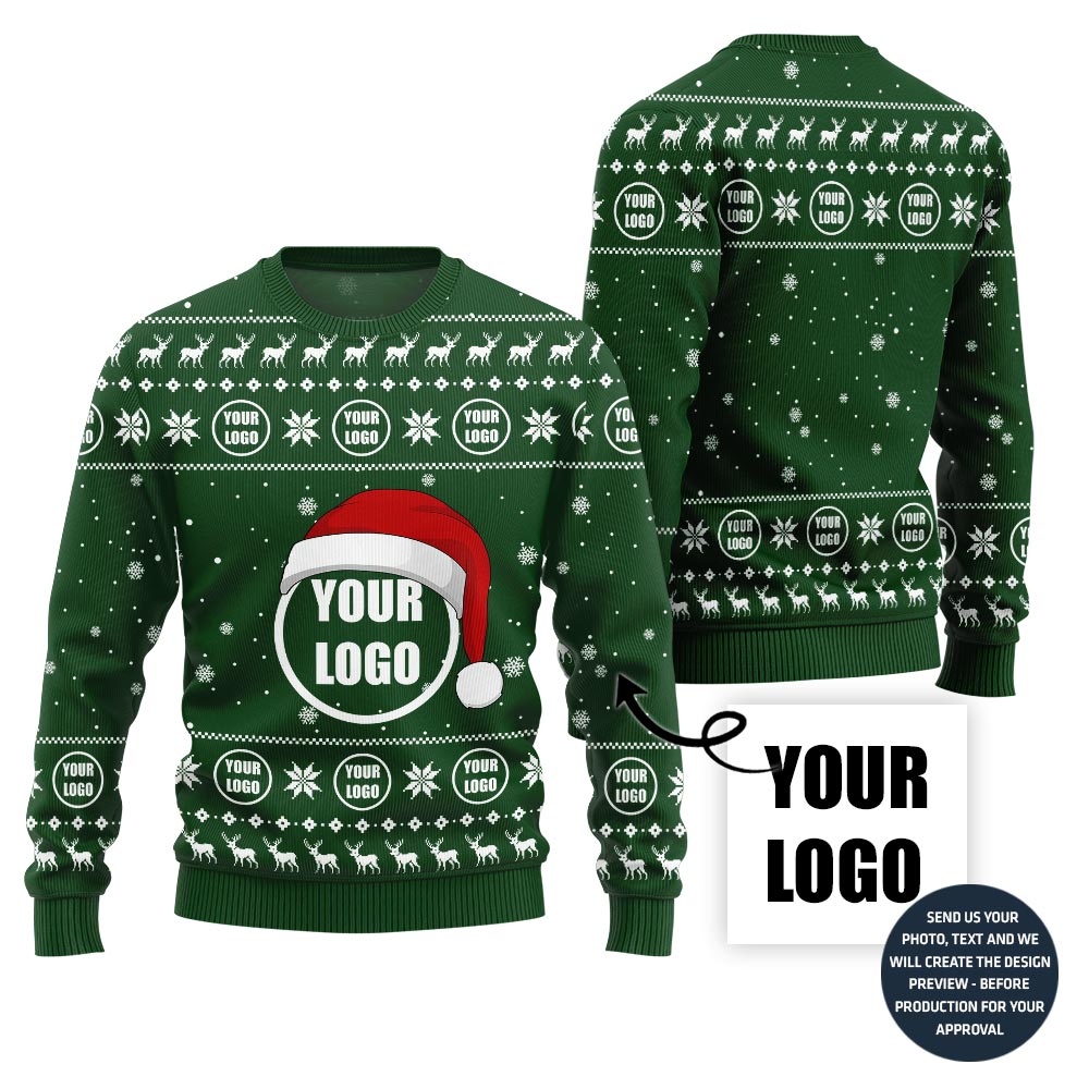 Festive Custom Logo Ugly Christmas Sweater For Company