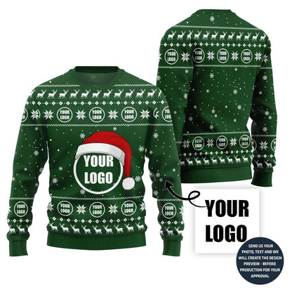 Festive Custom Logo Ugly Christmas Sweater For Company