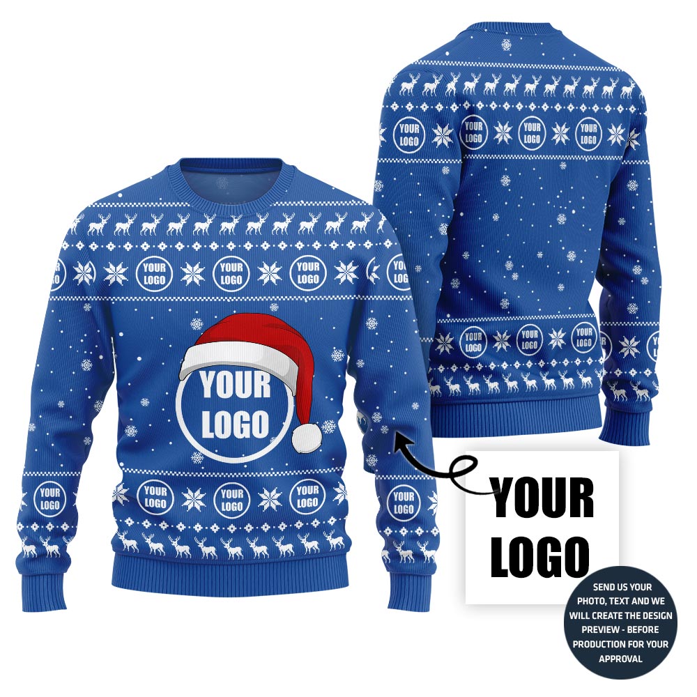 Festive Custom Logo Ugly Christmas Sweater For Company