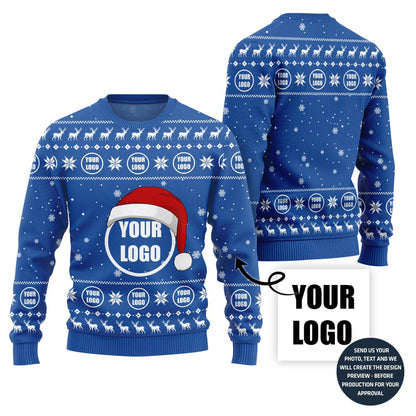 Festive Custom Logo Ugly Christmas Sweater For Company