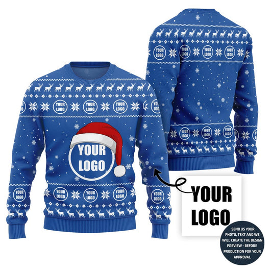 Festive Custom Logo Ugly Christmas Sweater For Company