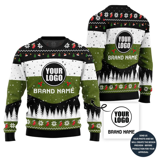 Festive Custom Logo Ugly Xmas Jumper For Company