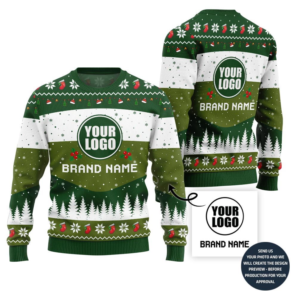 Festive Custom Logo Ugly Xmas Jumper For Company