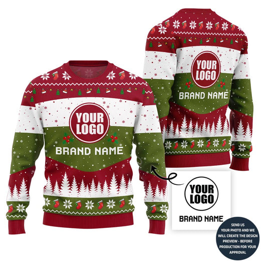Festive Custom Logo Ugly Xmas Jumper For Company