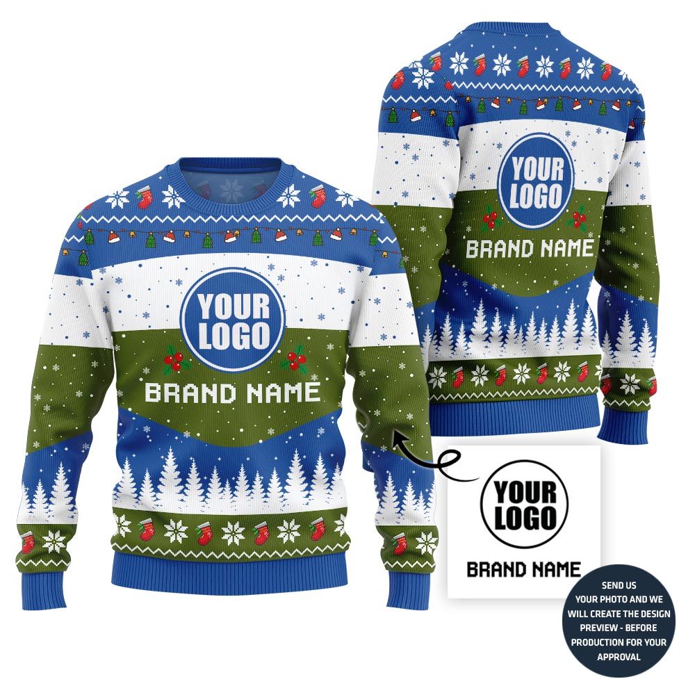 Festive Custom Logo Ugly Xmas Jumper For Company