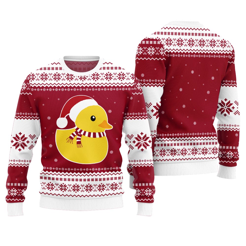 Festive Rubber Ducky Ugly Christmas Sweater