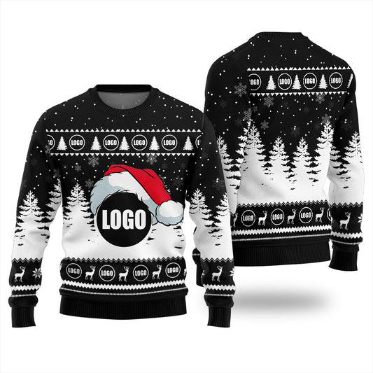 Festive Tree Custom Basic Logo Ugly Xmas Sweater For Teams