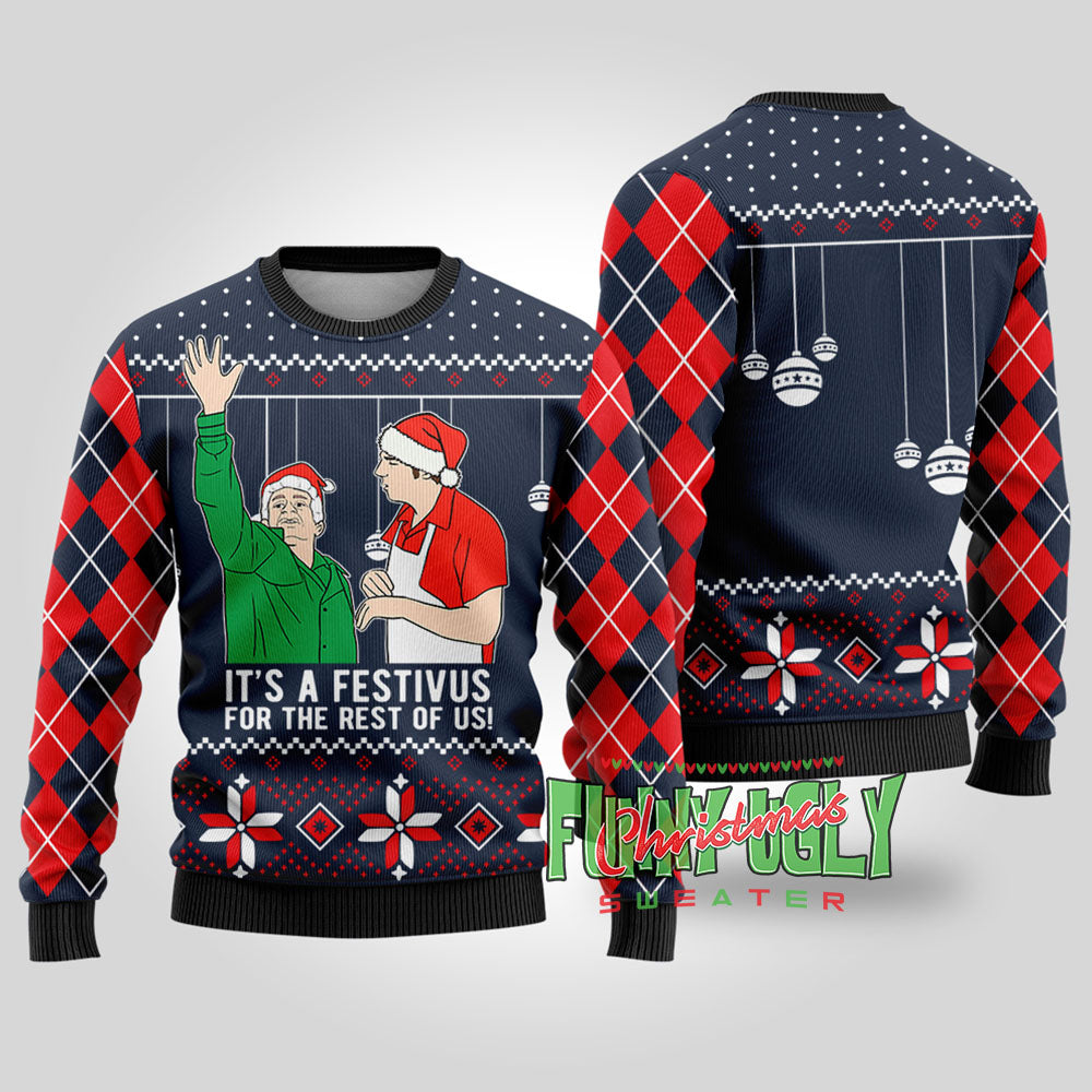 Festivus For The Rest Of Us Seinfeld Funny Christmas Sweater Navy