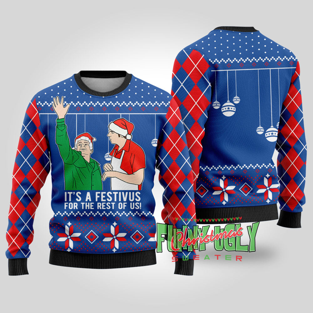 Festivus For The Rest Of Us Seinfeld Funny Christmas Sweater Royal