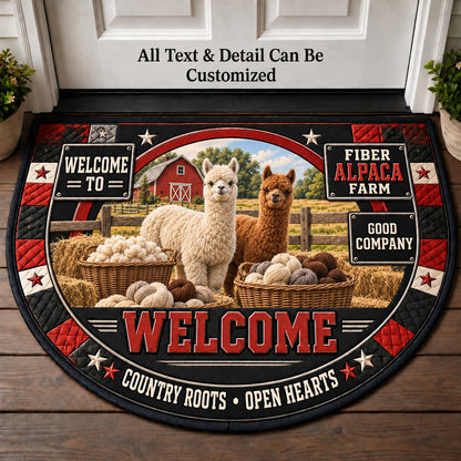 Fiber Alpaca Farm Personalized Half Round Mat | 5To9Vibe