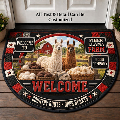 Fiber Llama Farm Personalized Half Round Mat | 5To9Vibe