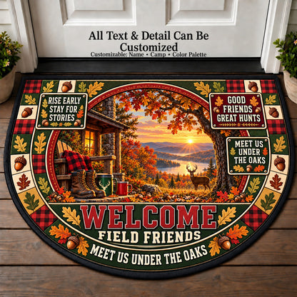 Autumn Oak Woods - Field Friends Personalized Half Round Mat | 5To9Vibe