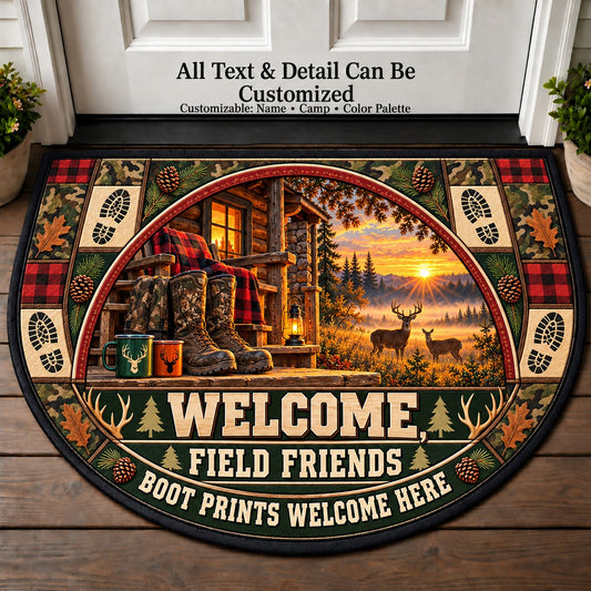 Camo Cabin - Field Friends Personalized Half Round Mat | 5To9Vibe