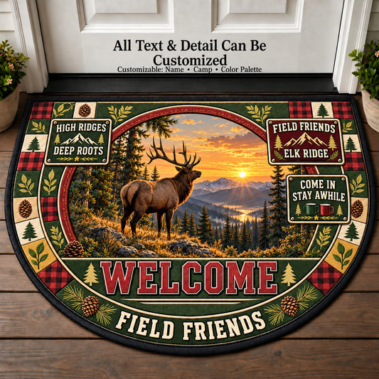 Elk Ridge - Field Friends Personalized Half Round Mat | 5To9Vibe