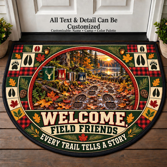 Forest Tracks - Field Friends Personalized Half Round Mat | 5To9Vibe