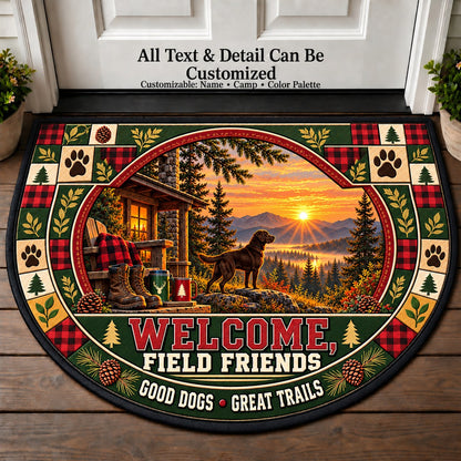 Hunting Dog Home - Field Friends Personalized Half Round Mat | 5To9Vibe
