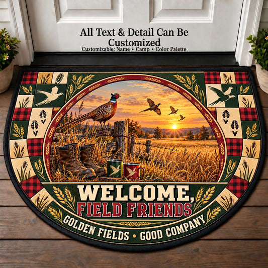 Pheasant Field - Field Friends Personalized Half Round Mat | 5To9Vibe