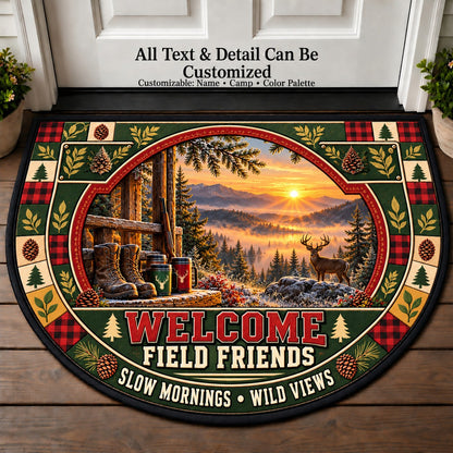 Quiet Morning Stand - Field Friends Personalized Half Round Mat | 5To9Vibe