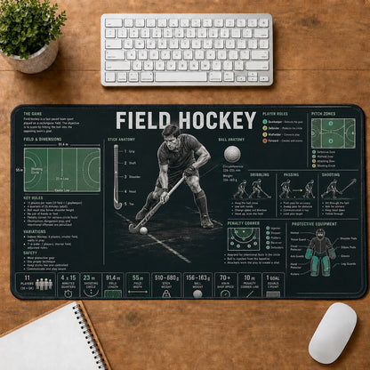 Field Hockey Sports Visual Guide Desk Mat | 5To9Vibe