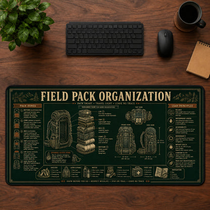 Field Pack Organization Desk Mat Mouse Pad | 5To9Vibe