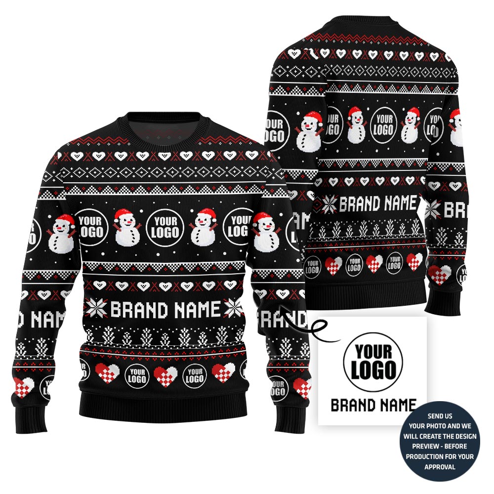 Fierce Custom Company Logo Ugly Christmas Sweater