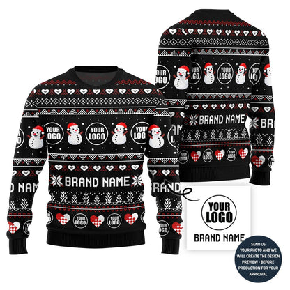 Fierce Custom Company Logo Ugly Christmas Sweater