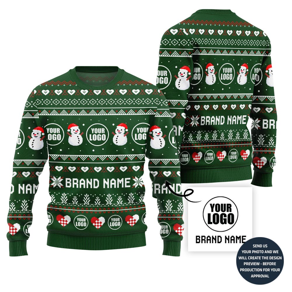 Fierce Custom Company Logo Ugly Christmas Sweater