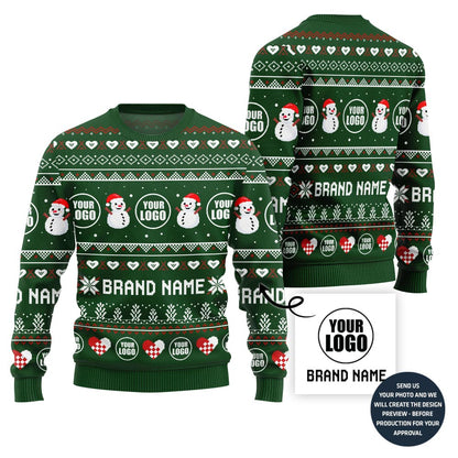 Fierce Custom Company Logo Ugly Christmas Sweater