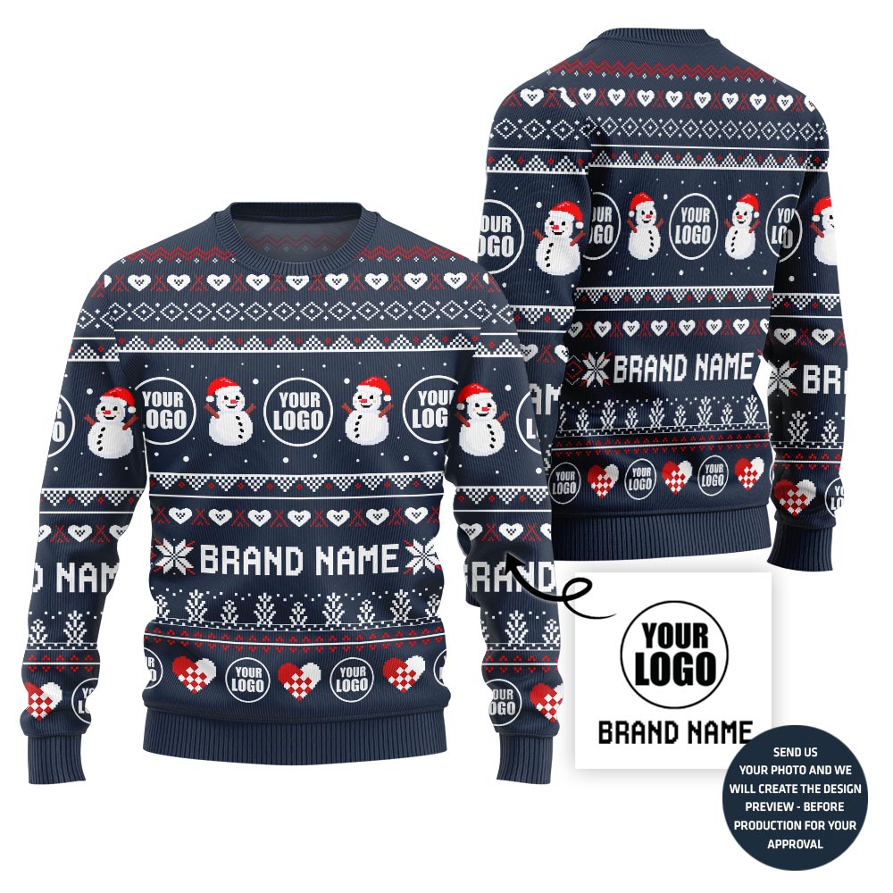Fierce Custom Company Logo Ugly Christmas Sweater