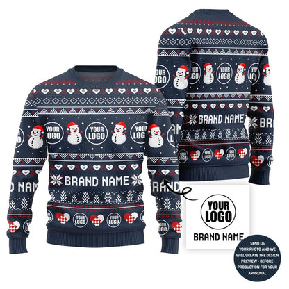 Fierce Custom Company Logo Ugly Christmas Sweater