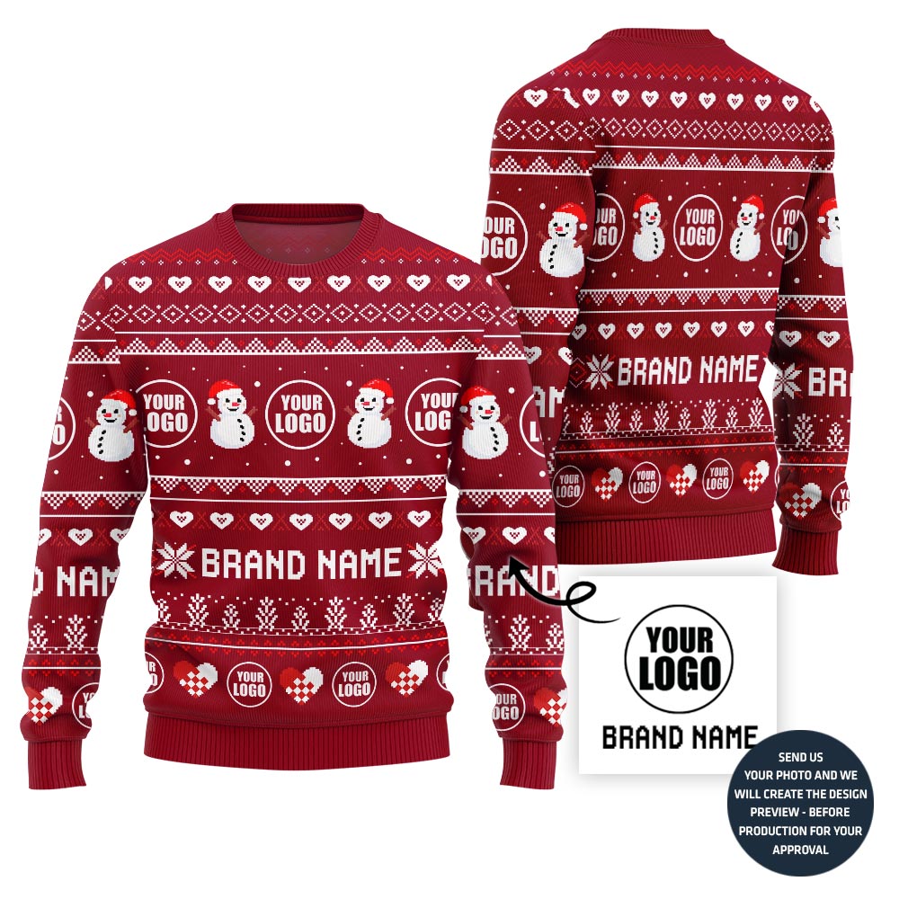 Fierce Custom Company Logo Ugly Christmas Sweater