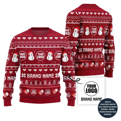 Fierce Custom Company Logo Ugly Christmas Sweater