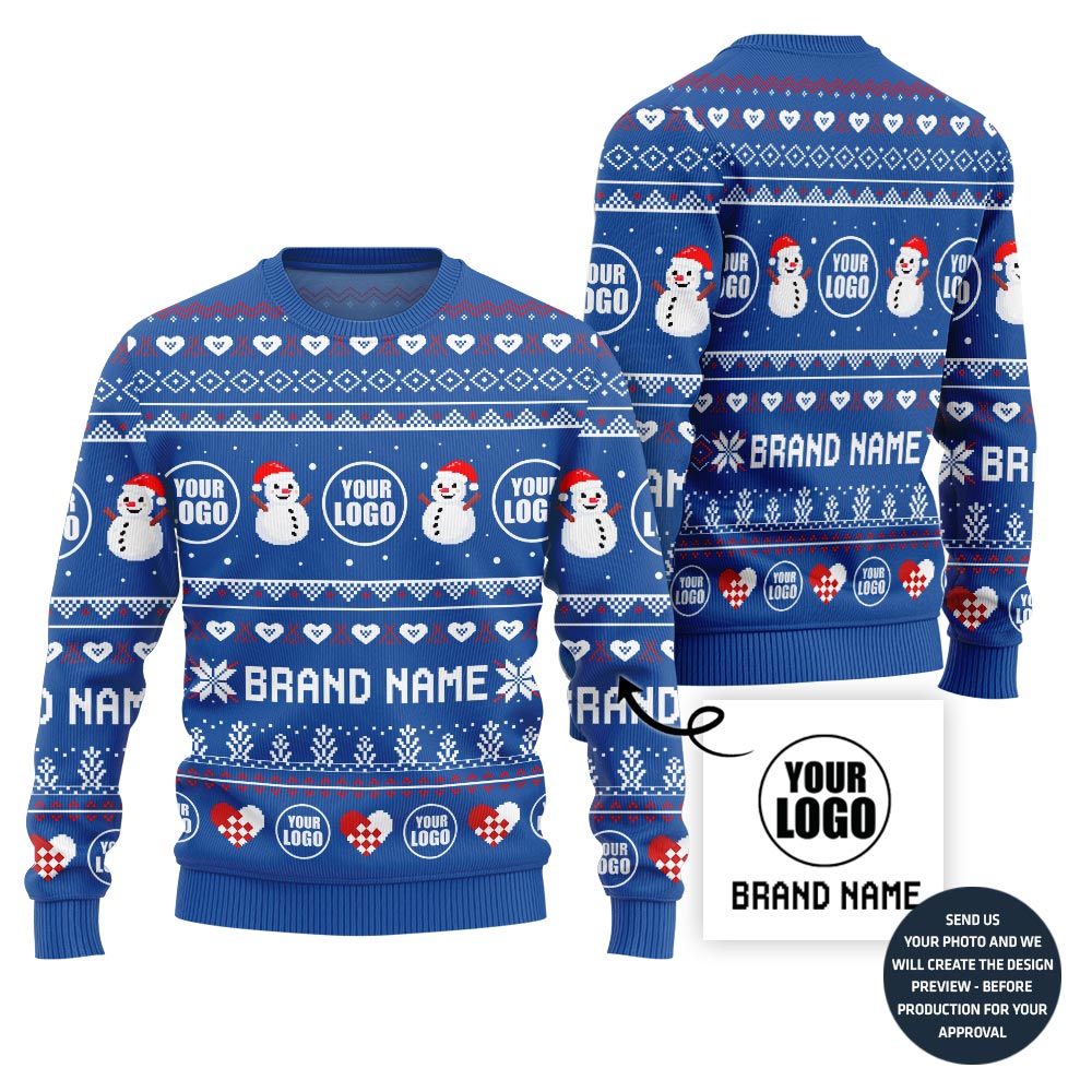 Fierce Custom Company Logo Ugly Christmas Sweater