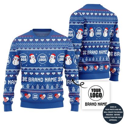 Fierce Custom Company Logo Ugly Christmas Sweater
