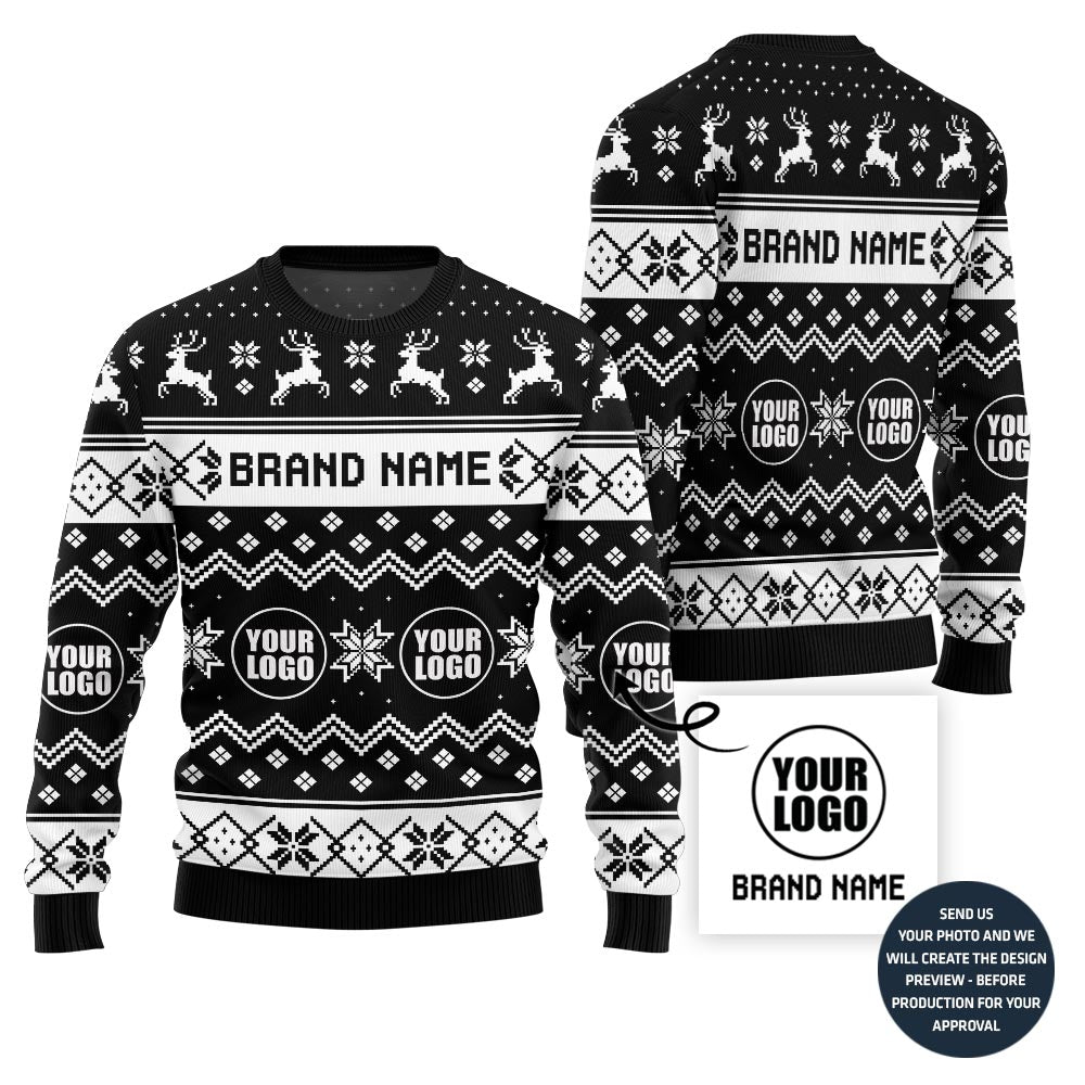 Fierce Custom Logo Ugly Christmas Sweater For Company