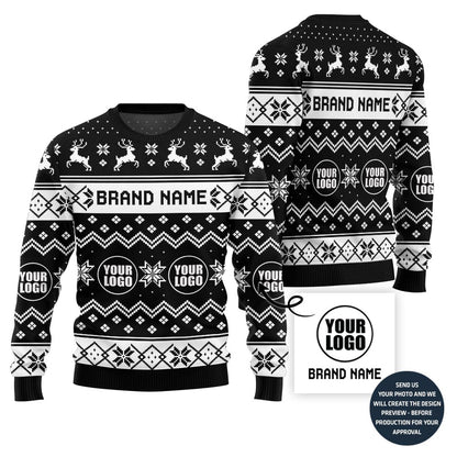 Fierce Custom Logo Ugly Christmas Sweater For Company